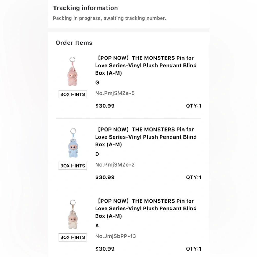 THE MONSTERS Pin for Love Series-Vinyl Plush Pendant Blind Box (D) - Picture 4 of 5